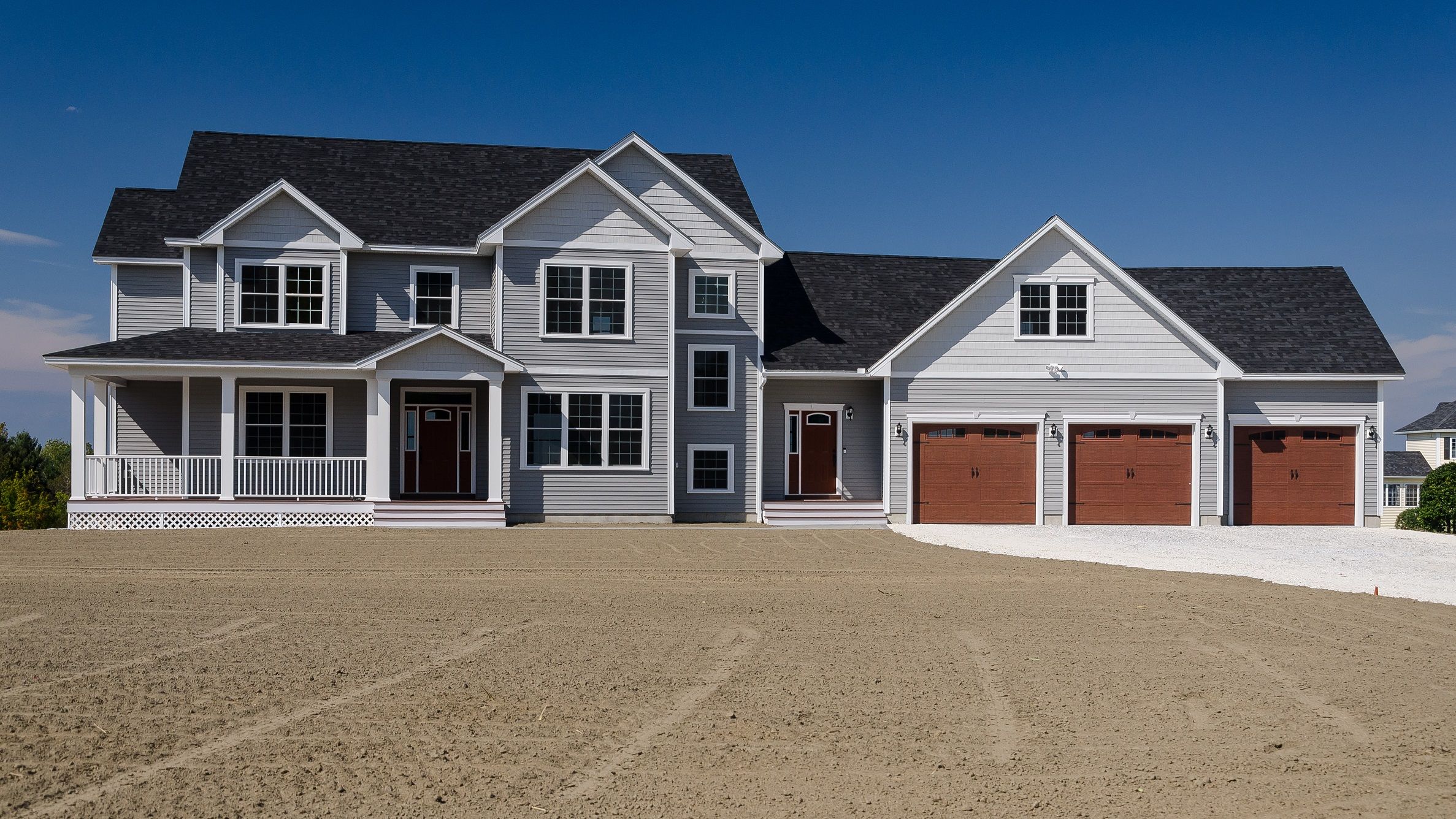 Bourbeau custom home — finished Colonial exterior in Vermont